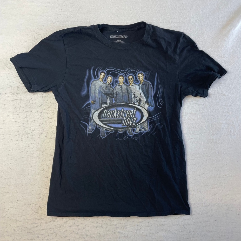 Backstreet Boys Graphic T-Shirt Mens Medium Black Band Tee Short Sleeve Cotton